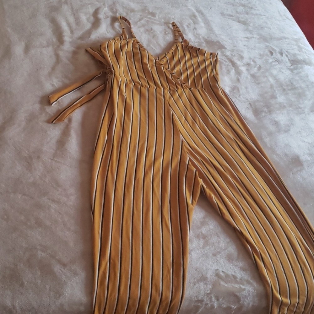 Mustard colored one piece romper